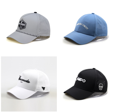 Custom Logo OEM Laser Cut Two Tone 5 Panel Golf Hats Cap - Image 4