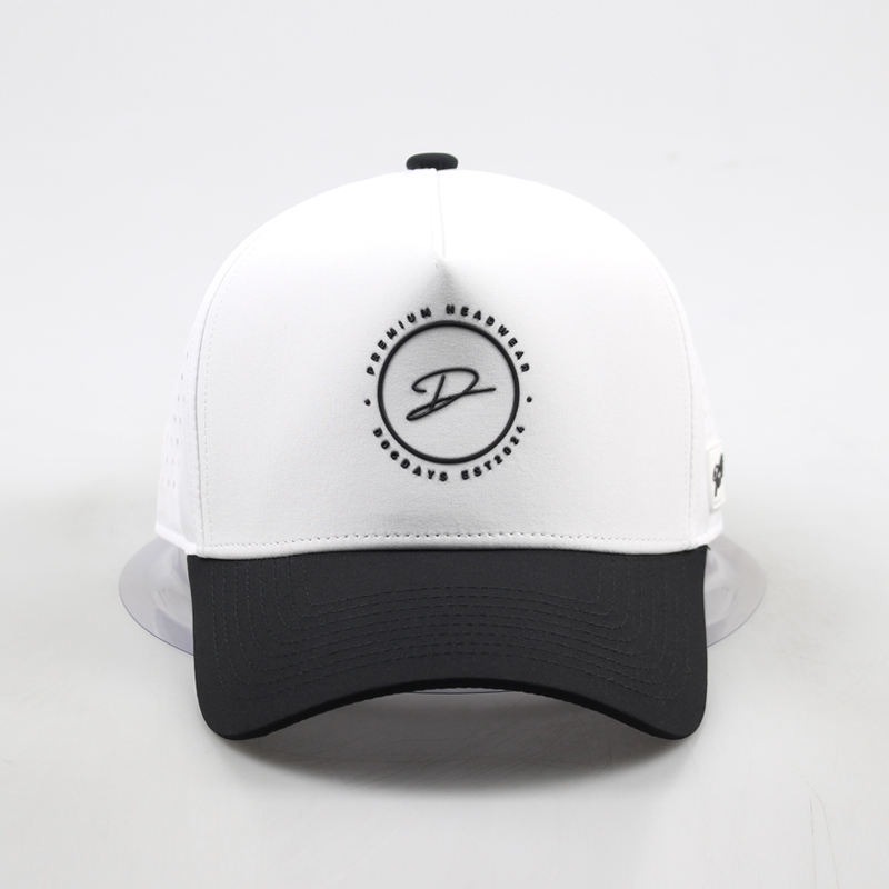 Custom Logo OEM Laser Cut Two Tone 5 Panel Golf Hats Cap - Image 2