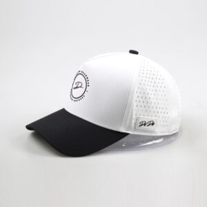 Custom Logo OEM Laser Cut Two Tone 5 Panel Golf Hats Cap